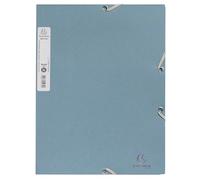 Exacompta - Réf. 55232E - Carton de 25 chemises à élastiques Autentik - pochettes 3 rabats - en carte recyclée 400g/m2 - dimensions 24 x 32 cm pour documents au format A4 - bleu gris