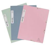 Exacompta - Réf. 55232E - PACK de 8 chemises à élastiques Autentik - pochettes 3 rabats - en carte recy 400g/m2 - dimensions 24 x 32 cm pour documents au format A4 - bleu, vert, rose