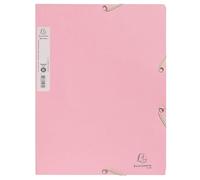 Exacompta - Réf. 55234E - Carton de 25 chemises à élastiques Autentik - pochettes 3 rabats - en carte recyclée 400g/m2 - dimensions 24 x 32 cm pour documents au format A4 - rose candy