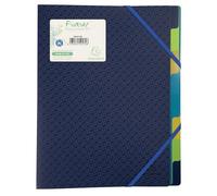 Exacompta - Réf. 552572E - Carton de 5 trieurs avec 3 rabats Forever®- en polypropylène recyclé - fermeture par élastiques - dimensions 24 x 32 cm - pour A4 - certifié Ange Bleu - couleur bleu