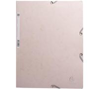Exacompta - Réf. 55274E - Carton de 25 chemises à élastiques Skandi - pochettes 3 rabats - en carte lustrée 400g/m2 - dimensions 24 x 32 cm pour documents au format A4 - couleur nude