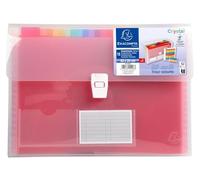 Exacompta - Réf. 55298E - Carton de 5 trieurs valisette Crystal - couverture et intérieur en PP - dos extensible - fermeture par bouton poussoir - 13 compartiments - dim 33x25 cm - cristal