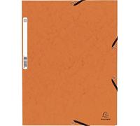 Exacompta - Réf. 55304E - 1 chemise à élastiques - pochette 3 rabats - en carte lustrée 355 g/m2 - dimensions 24 x 32 cm pour documents au format A4 - couleur orange