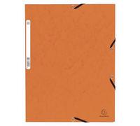 Exacompta - Réf. 55304E - Paquet de 10 chemises à élastiques - pochettes 3 rabats - en carte lustrée 355 g/m2 - dimensions 24 x 32 cm pour documents au format A4 - couleur orange