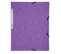 Exacompta - Réf. 55308E - Carton de 50 chemises à élastiques - pochettes 3 rabats - en carte lustrée 355 g/m2 - dimensions 24 x 32 cm pour documents au format A4 - couleur violine