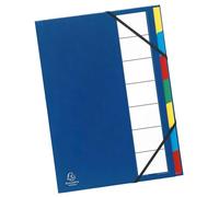 Exacompta - Réf. 55320E - Carton de 6 trieurs Ordonator - avec élastiques - couverture rigide en carton - onglets neutres - porte-étiquette - 7 compartiments - dim 23,5x 33,5 cm - pour A4 - assorties