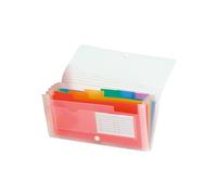 Exacompta - Réf. 55398E - 1 trieur valisette midi Crystal - couverture et intérieur en PP - dos extensible - fermeture par bouton poussoir - 7 compartiments - dim 26x14 cm - couleur cristal