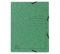Exacompta - Réf. 55403E - Carton de 25 chemises à élastiques imprimées - pochettes 3 rabats - en carte lustrée 355 g/m2 - dimensions 24 x 32 cm pour documents au format A4 - couleur vert