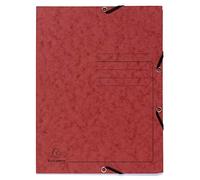 Exacompta - Réf. 55405E - Carton de 25 chemises à élastiques imprimées - pochettes 3 rabats - en carte lustrée 355 g/m2 - dimensions 24 x 32 cm pour documents au format A4 - couleur rouge