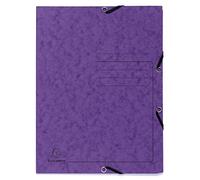 Exacompta - Réf. 55408E - 1 chemise à élastiques imprimée - pochette 3 rabats - en carte lustrée 355 g/m2 - dimensions 24 x 32 cm pour documents au format A4 - couleur violet