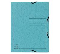Exacompta - Réf. 55422E - 1 chemise à élastiques imprimée - pochette 3 rabats - en carte lustrée 355 g/m2 - dimensions 24 x 32 cm pour documents au format A4 - couleur turquoise
