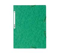 Exacompta - Réf. 55503E - Carton de 25 chemises à élastiques - pochettes 3 rabats - en carte lustrée 400 g/m2 - dimensions 24 x 32 cm pour documents au format A4 - couleur vert