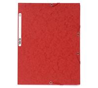 Exacompta - Réf. 55505E - Carton de 25 chemises à élastiques - pochettes 3 rabats - en carte lustrée 400 g/m2 - dimensions 24 x 32 cm pour documents au format A4 - couleur rouge