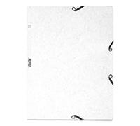 Exacompta - Réf. 55506E - Carton de 25 chemises à élastiques - pochettes 3 rabats - en carte lustrée 400 g/m2 - dimensions 24 x 32 cm pour documents au format A4 - couleur blanc