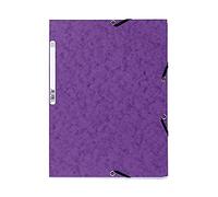 Exacompta – Chemises à élastiques 55508E – 3 rabats, carte lustrée 400 g/m², 24×32 cm, violet