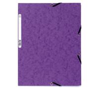 Exacompta - Réf. 55508SE - 1 chemise à élastiques - pochette 3 rabats - en carte lustrée 400 g/m2 - dimensions 24 x 32 cm pour documents au format A4 - couleur violet