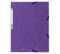 Exacompta - Réf. 55508SE - Paquet de 10 chemises à élastiques - pochettes 3 rabats - en carte lustrée 400 g/m2 - dimensions 24 x 32 cm pour documents au format A4 - couleur violet