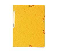 Exacompta - Réf. 55509E - Carton de 25 chemises à élastiques - pochettes 3 rabats - en carte lustrée 400 g/m2 - dimensions 24 x 32 cm pour documents au format A4 - couleur jaune
