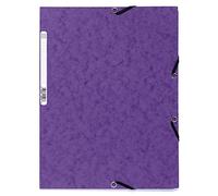 Exacompta - Réf. 55510E - 1 chemise à élastiques - pochette 3 rabats - en carte lustrée 400 g/m2 - dimensions 24 x 32 cm pour documents au format A4 - 10 couleurs aléatoires