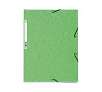 Exacompta - Réf. 55513E - Carton de 25 chemises à élastiques - pochettes 3 rabats - en carte lustrée 400 g/m2 - dimensions 24 x 32 cm pour documents au format A4 - couleur tilleul