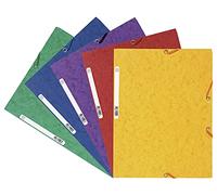 Exacompta - Réf. 55515E - Paquet de 10 chemises à élastiques - pochettes 3 rabats - en carte lustrée 400 g/m2 - dimensions 24 x 32 cm pour documents au format A4 - 5 couleurs assorties