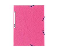 Exacompta - Réf. 55520E - Carton de 25 chemises à élastiques - pochettes 3 rabats - en carte lustrée 400 g/m2 - dimensions 24 x 32 cm pour documents au format A4 - couleur rose