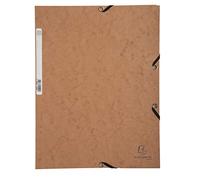 EXACOMPTA Chemise 3 rabats à élastiques carte lustrée 400g/m2 - A4 - Tabac