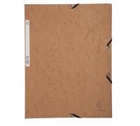Exacompta - Réf. 55524E - Carton de 25 chemises à élastiques - pochettes 3 rabats - en carte lustrée 400 g/m2 - dimensions 24 x 32 cm pour documents au format A4 - couleur tabac