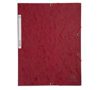 Exacompta - Réf. 55525E - Carton de 25 chemises à élastiques - pochettes 3 rabats - en carte lustrée 400 g/m2 - dimensions 24 x 32 cm pour documents au format A4 - couleur cerise