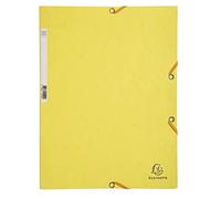 EXACOMPTA Chemise 3 rabats à élastiques carte lustrée 400g/m2 - A4 - Jaune citron