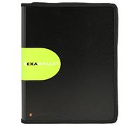 Exacompta - Réf. 55534E - 1 conférencier Exawallet - livré avec un bloc papier A4 ligné et une calculatrice solaire - en polypropylène haute résistance - fermeture zip intégrale - couleur noir