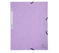 Exacompta - Réf. 55535E - Paquet de 5 chemises à élastiques - pochettes 3 rabats - en carte lustrée 400 g/m2 Aquarel - dimensions 24 x 32 cm pour documents au format A4 - couleur mauve