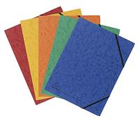 Exacompta - Réf. 555410E - Carton de 25 chemises à élastiques sans rabat imprimées - pochettes en carte lustrée 355 g/m² - dimensions 24 x 32 cm pour documents au format A4 - 5 couleurs assorties