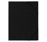 Exacompta - Réf. 555411E - Paquet de 5 chemises à élastiques sans rabat imprimées - pochettes en carte lustrée 355 g/m² - dimensions 24 x 32 cm pour documents au format A4 - couleur noir