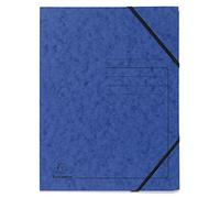 Exacompta - Réf. 555412E - Paquet de 5 chemises à élastiques sans rabat imprimées - pochettes en carte lustrée 355 g/m² - dimensions 24 x 32 cm pour documents au format A4 - couleur BLEU