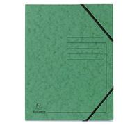 Exacompta - Réf. 555413E - Paquet de 5 chemises à élastiques sans rabat imprimées - pochettes en carte lustrée 355 g/m² - dimensions 24 x 32 cm pour documents au format A4 - couleur VERT