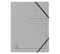 Exacompta - Réf. 555471E - Carton de 25 chemises à élastiques sans rabat imprimées - pochettes en carte lustrée 355 g/m² - dimensions 24 x 32 cm pour documents au format A4 - couleur gris