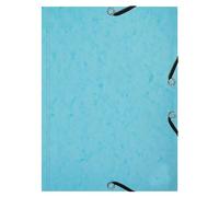Exacompta - Réf. 555662E - Carton de 10 Chemises 3 rabats à élastiques Aquarel + 25 fiches bristol A5 - spécial révision pour une organisation par thème ou par matière - Bleu pastel