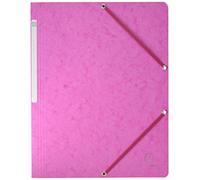 Exacompta - Réf. 5560E - 1 chemise à élastiques sans rabat - pochette en carte lustrée 400 g/m2 - dimensions 24 x 32 cm pour documents au format A4 - couleur rose