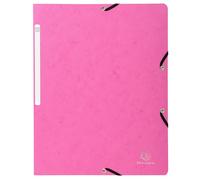 Exacompta - Réf. 5560E - Carton de 25 chemises à élastiques sans rabat - pochettes en carte lustrée 400 g/m2 - dimensions 24 x 32 cm pour documents au format A4 - couleur rose