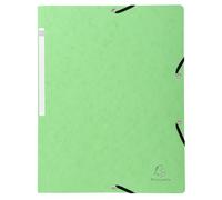 Exacompta - Réf. 5563E - Carton de 25 chemises à élastiques sans rabat - pochettes en carte lustrée 400 g/m2 - dimensions 24 x 32 cm pour documents au format A4 - couleur tilleul
