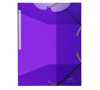 Exacompta - Réf. 55676E - 1 chemise à élastiques Iderama PP - pochette 3 rabats - en polypropylène semi-translucide et glossy - dimensions 24 x 32 cm pour documents au format A4 - couleur violet