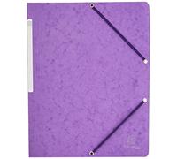 Exacompta - Réf. 5568E - 1 chemise à élastiques sans rabat - pochette en carte lustrée 400 g/m2 - dimensions 24 x 32 cm pour documents au format A4 - couleur violet
