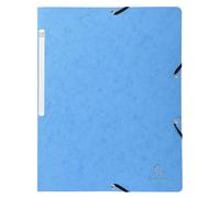 Exacompta - Réf. 5569E - Carton de 25 chemises à élastiques sans rabat - pochettes en carte lustrée 400 g/m2 - dimensions 24 x 32 cm pour documents au format A4 - couleur turquoise