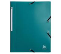 Exacompta - Réf. 55703E - Carton de 50 chemises à élastiques Opak - pochettes 3 rabats - en polypropylène recy imensions 24 x 32 cm pour documents au format A4 - vert