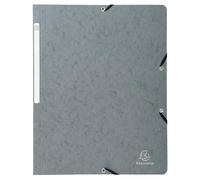 Exacompta - Réf. 5571E - Carton de 25 chemises à élastiques sans rabat - pochettes en carte lustrée 400 g/m2 - dimensions 24 x 32 cm pour documents au format A4 - couleur gris