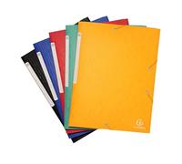 Exacompta - Réf. 55750E - Paquet de 10 chemises à élastiques Scotten - pochettes 3 rabats Maxi Capacity - en carte lustrée gaufrée - dim 24 x 32 cm pour documents au format A4 - couleurs assorties