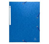 Exacompta - Réf. 55752E - 1 chemise à élastiques Scotten - pochette 3 rabats Maxi Capacity - en carte lustrée gaufrée - dimensions 24 x 32 cm pour documents au format A4 - couleur bleu