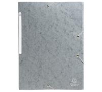 Exacompta - Réf. 55756E - Paquet de 10 chemises à élastiques Scotten - pochettes 3 rabats Maxi Capacity - en carte lustrée gaufrée - dim 24 x 32 cm pour documents au format A4 - couleur gris