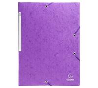 Exacompta - Réf. 55757E - Paquet de 10 chemises à élastiques Scotten - pochettes 3 rabats Maxi Capacity - en carte lustrée gaufrée - dim 24 x 32 cm pour documents au format A4 - couleur violet